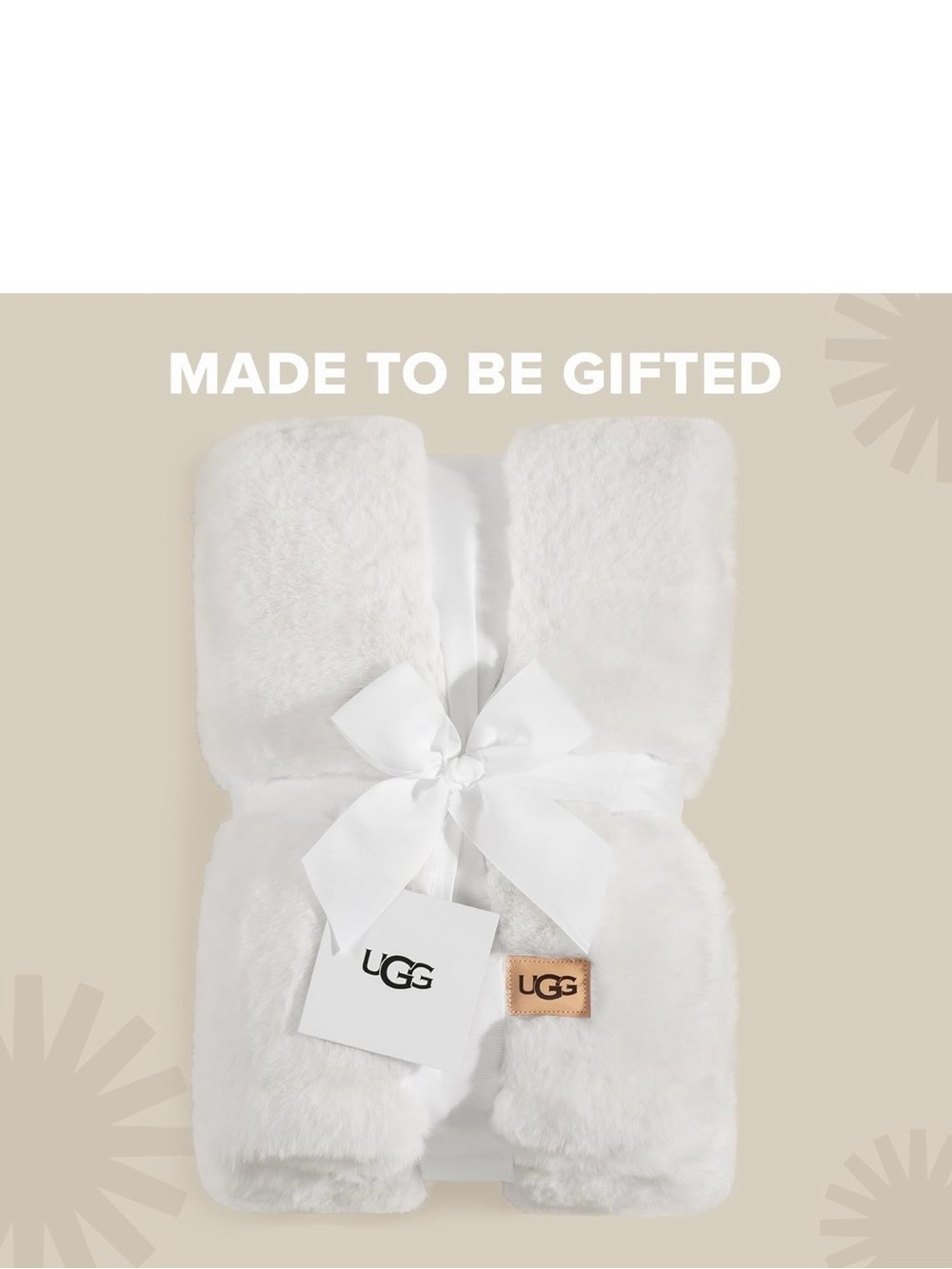 UGG White Plush throw - Soft Fuzzy Comfort